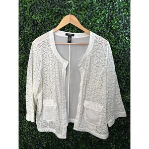 Alfani white lace cardigan, size 2xl